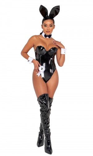 Dámské Costumes Playboy The Krajkové Boxerské Brief Černé | PLBY-592725