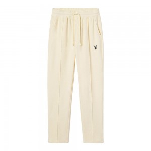 Pánské Kalhoty Jogger Playboy PLAY ALABASTER GLEAM CREAM | PLBY-592989