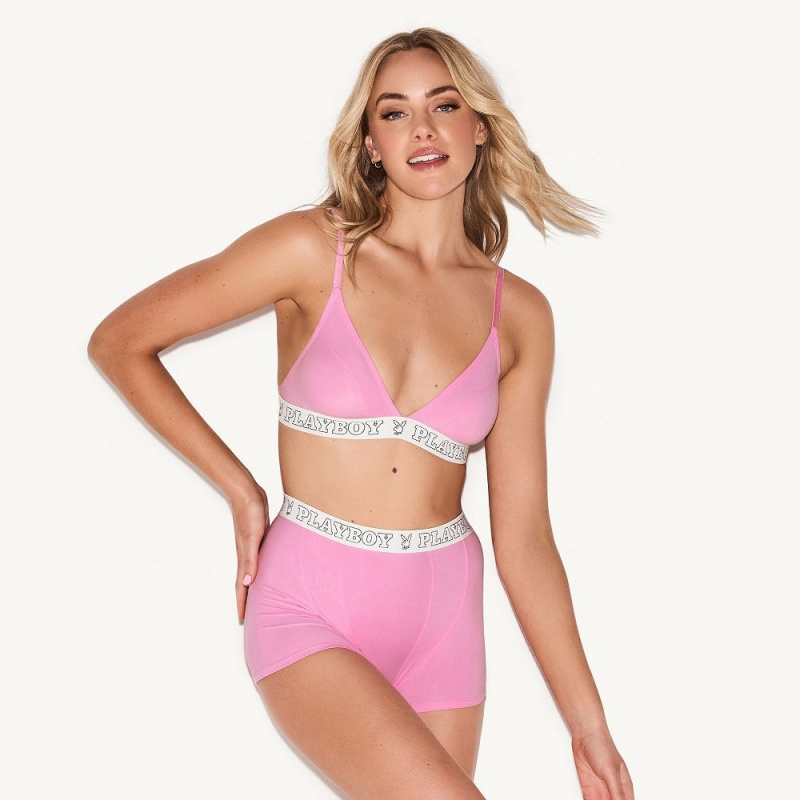Dámské Podprsenky Playboy The Essentials Modal Boxerské Brief Černé | PLBY-592640
