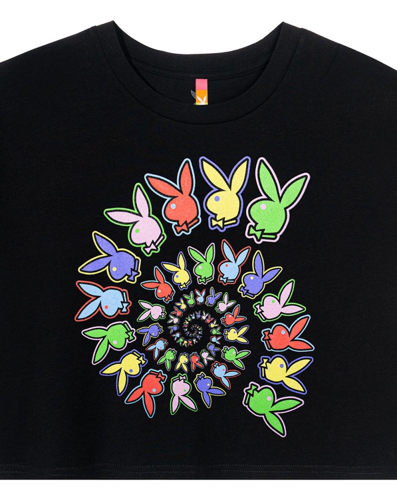 Dámské T-shirt Playboy Horror Film Masthead Baby Černé | PLBY-592900