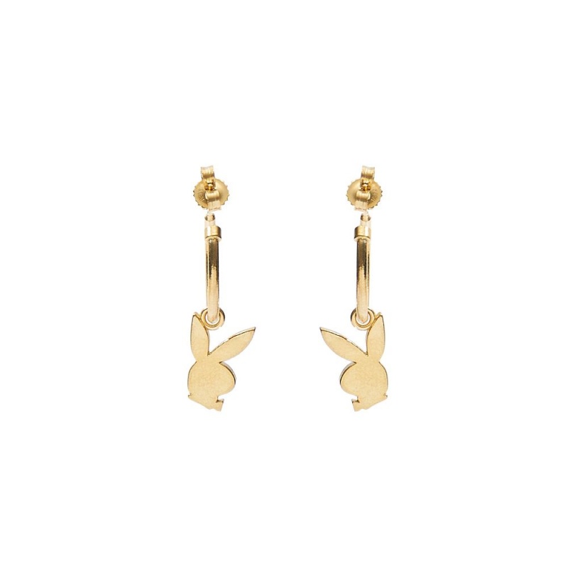 Dámské Šperky Playboy Bunny Huggie Hoops Zlaté | PLBY-592621