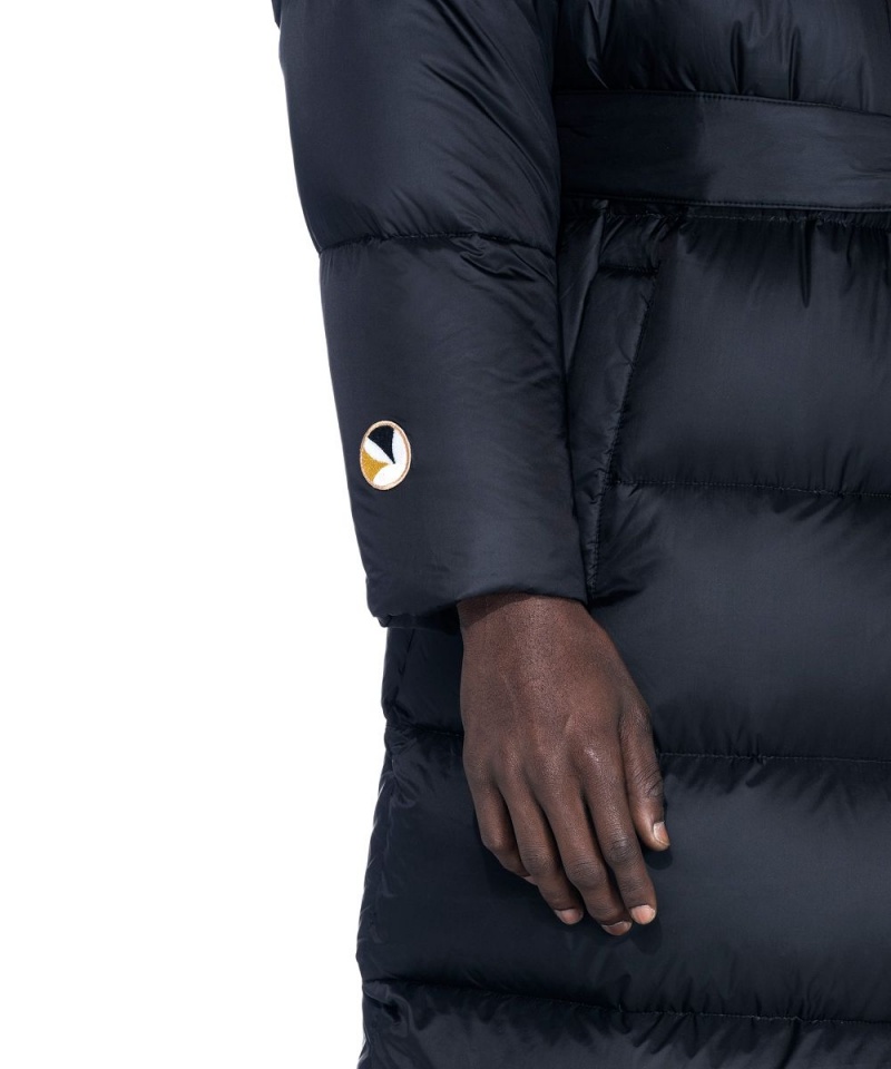 Pánské Bundy Playboy Belted Long Puffer Černé | PLBY-593065
