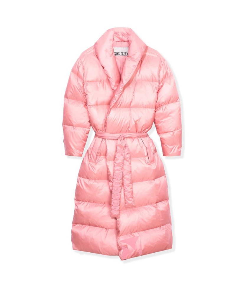 Pánské Bundy Playboy Belted Long Puffer Černé | PLBY-593065