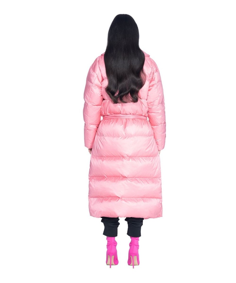 Pánské Bundy Playboy Belted Long Puffer Černé | PLBY-593065