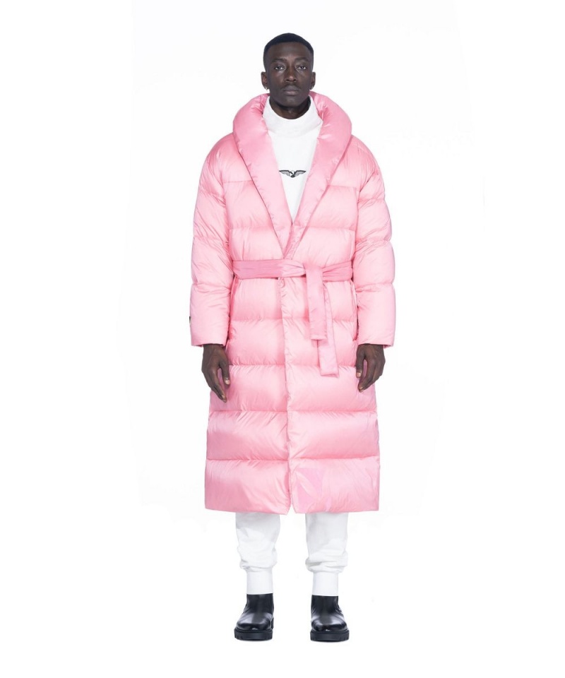 Pánské Bundy Playboy Belted Long Puffer Černé | PLBY-593065