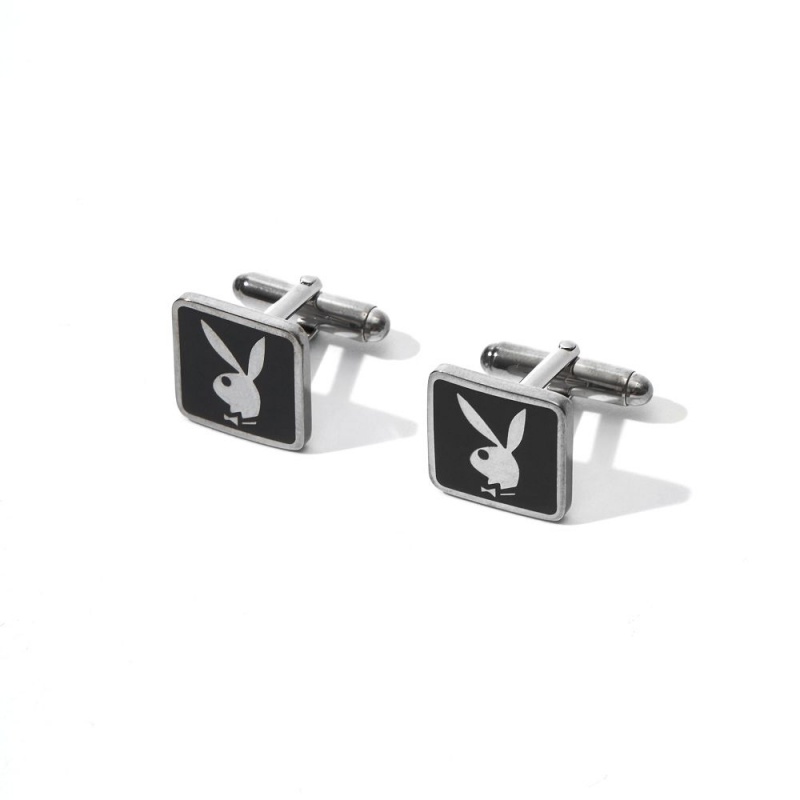 Pánské Doplňky Playboy Rabbit Head Cufflinks Stříbrné | PLBY-592924