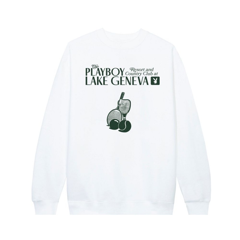 Pánské Mikina Playboy Lake Geneva Tenisové Club Tmavě Blankyt | PLBY-593096