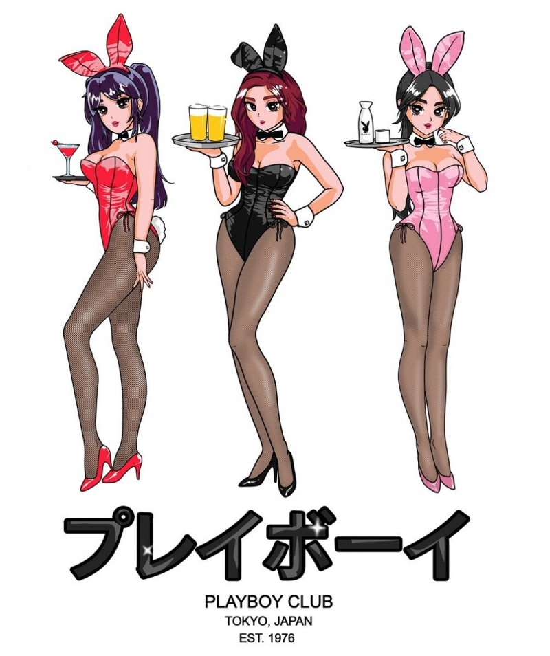 Pánské Mikina Playboy Tokyo Club Happy Hour Černé | PLBY-593016