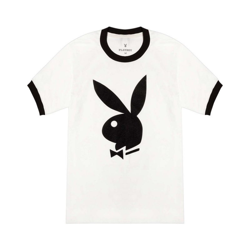 Pánské T-shirt Playboy Classic Ringer Černé | PLBY-593186