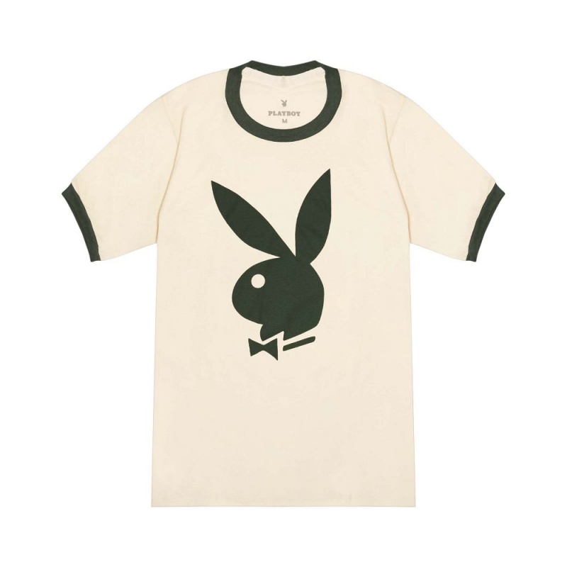 Pánské T-shirt Playboy Classic Ringer Černé | PLBY-593186