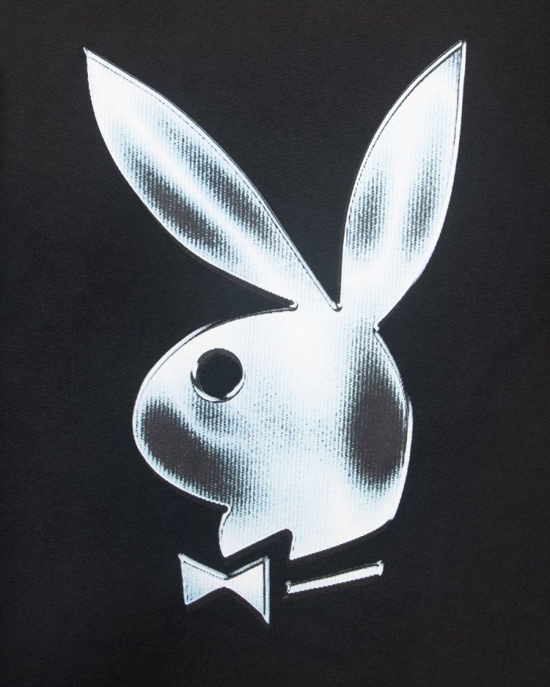 Pánské T-shirt Playboy Foil Rabbit Head Long Sleeve | PLBY-593261
