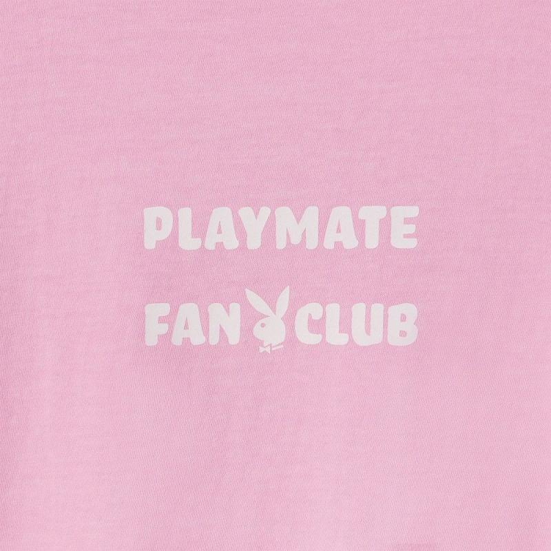 Pánské T-shirt Playboy Playmate of the Year k Print Růžové Bílé | PLBY-593180
