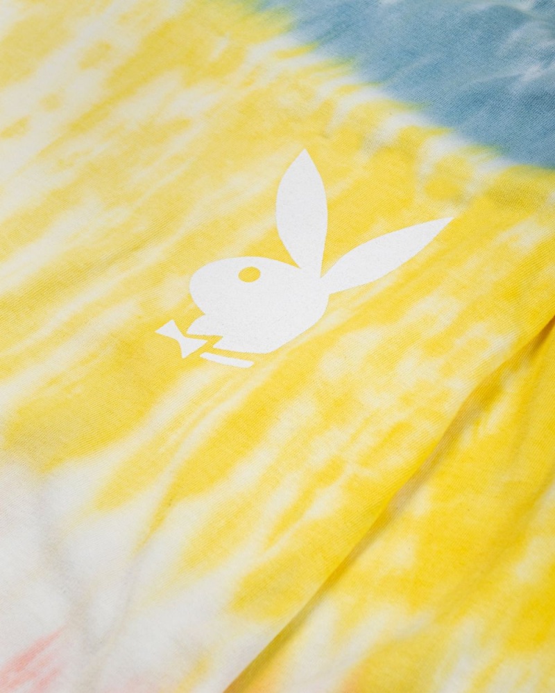 Pánské T-shirt Playboy Tie-Dye Logo Long Sleeve | PLBY-593262