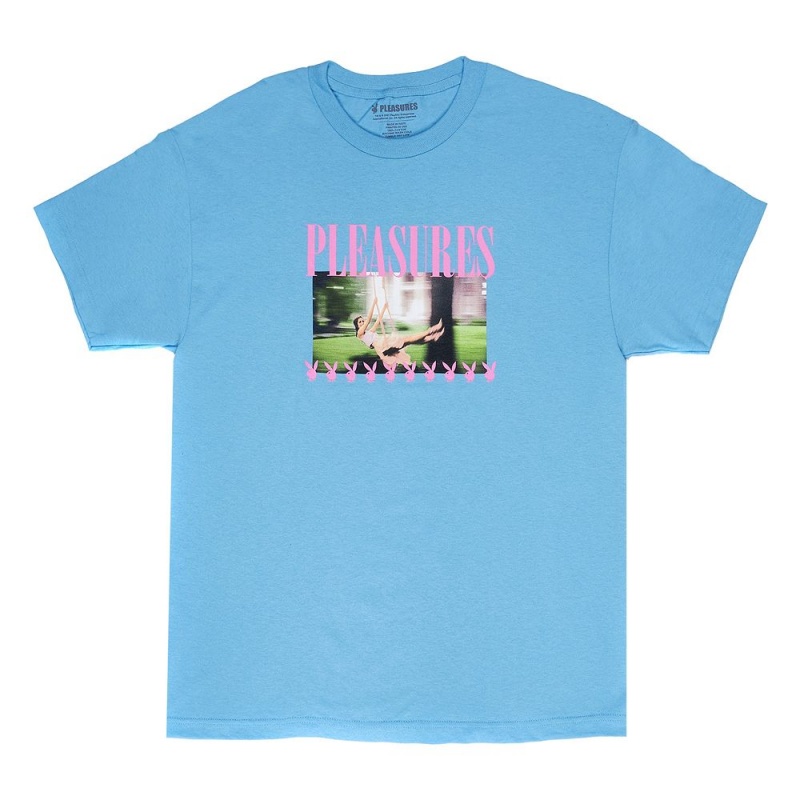 Pánské T-shirt Playboy x Pleasures Swinging Playmate Blankyt | PLBY-593223